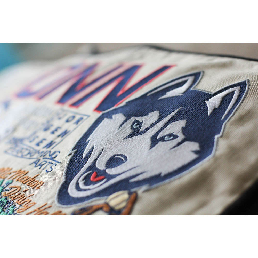 Connecticut, University of Collegiate Embroidered Pillow by CatStudio