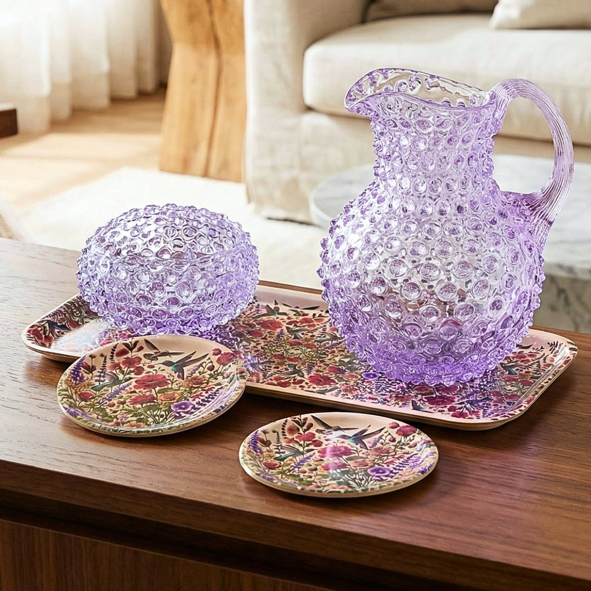 Hummingbirds Narrow Birchwood Small Decorative Tray