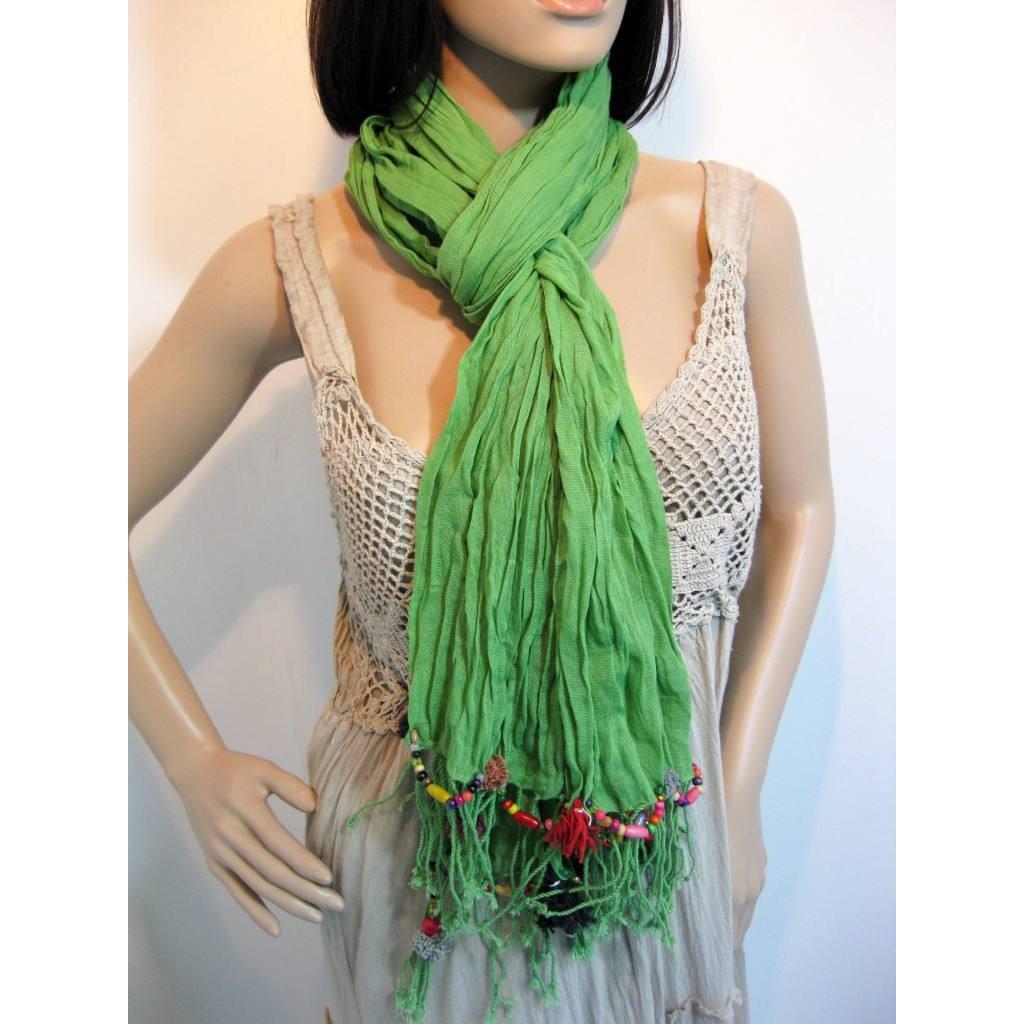 Cotton Pom Pom Sustainably Made Scarf - Thailand