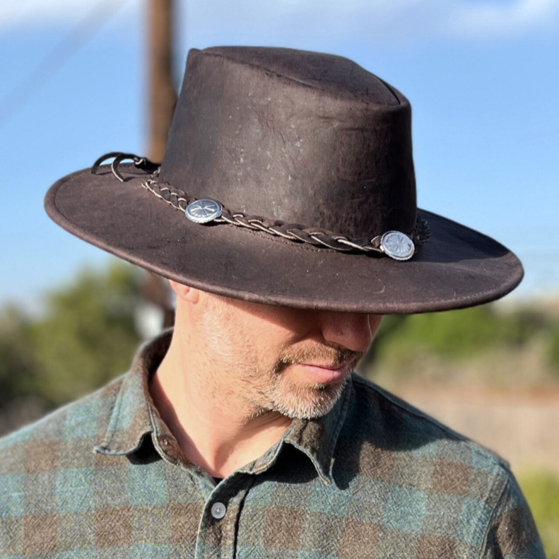 Leather Rancher Hat | Cowboy Hat- Crazy Horse