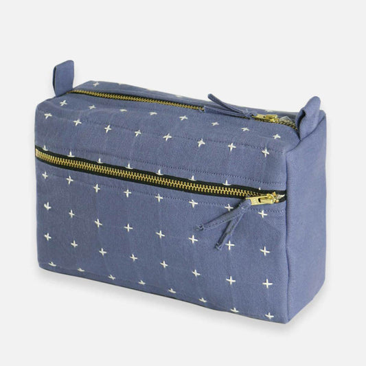 Medium Toiletry Bag | Slate Cross-Stitch