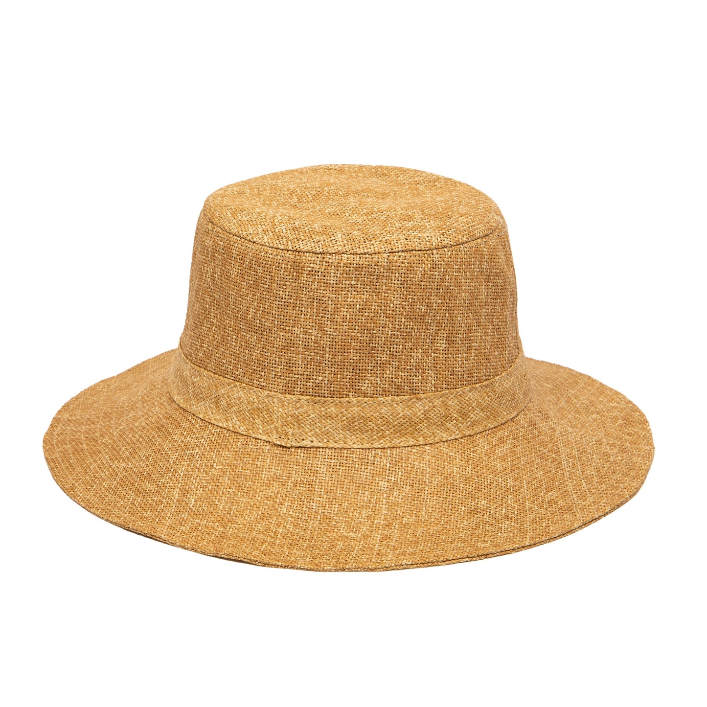 Women's Cut & Sew Wide Brim Woven Paper Bucket Hat