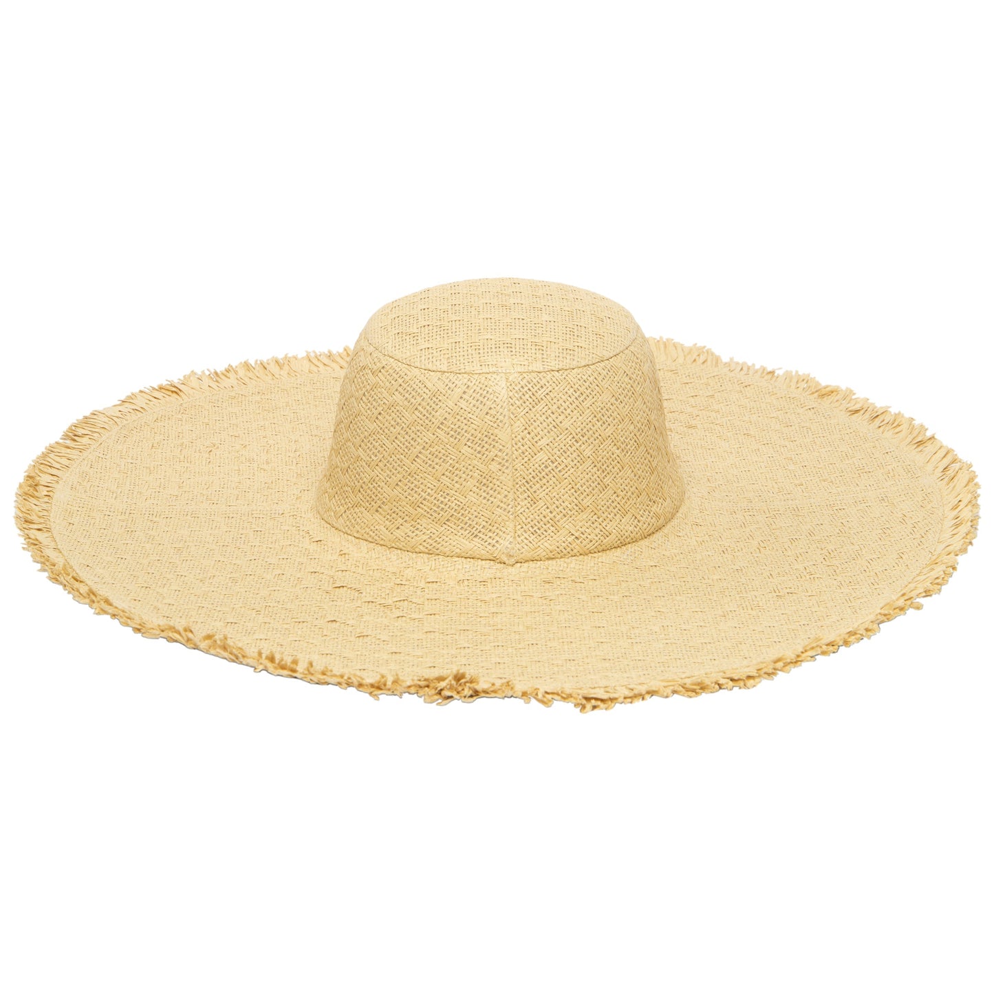 Women's Cut & Sew Textured Weave Floppy With Frayed Edge