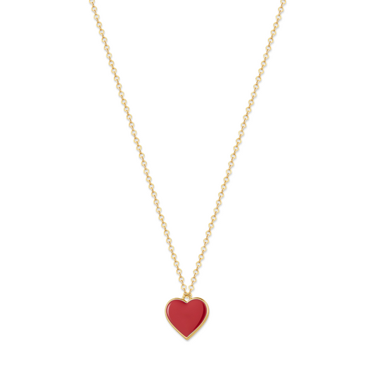 Single Hearted Girl Red Heart Necklace | Magnetic Clasp