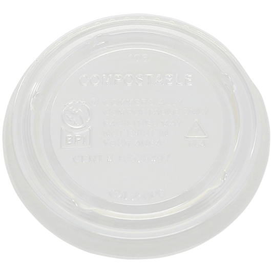 Greenware Compostable PLA Flat Lid for 2 oz. Portion Cups (QTY:2000)