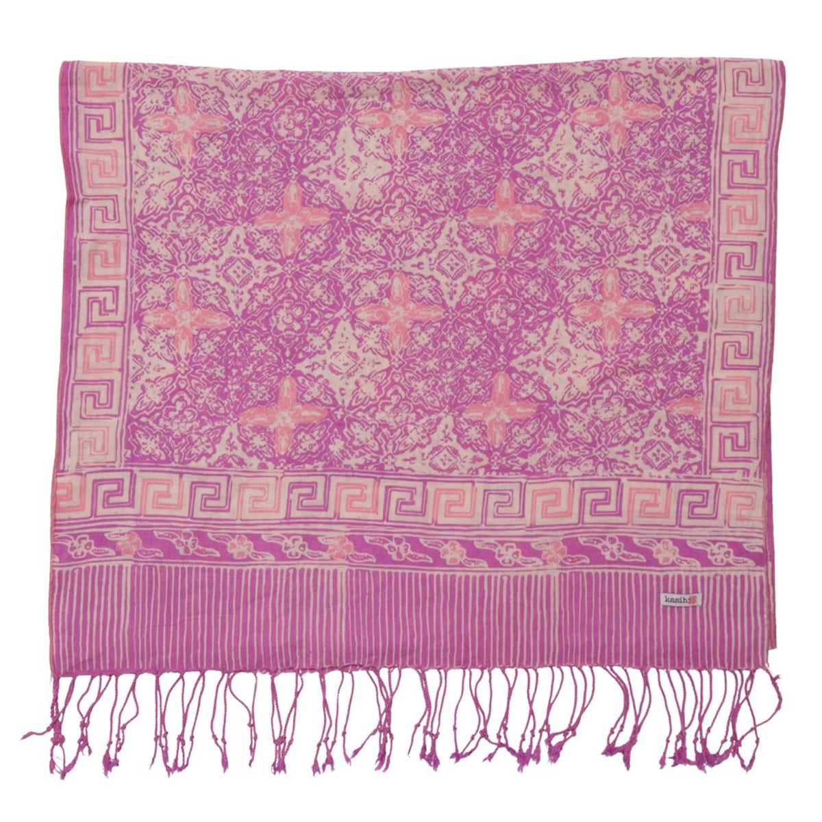 Handmade Batik Scarf - soft Cotton - Lavender Love