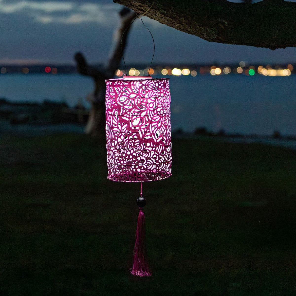 Soji Stella - Tassel Cylinder - 7.5" Solar Lantern