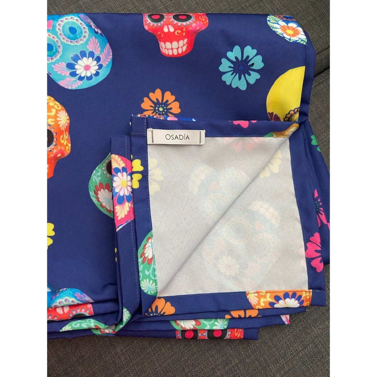 Osadia Handmade Blue Calavera Tablecloth