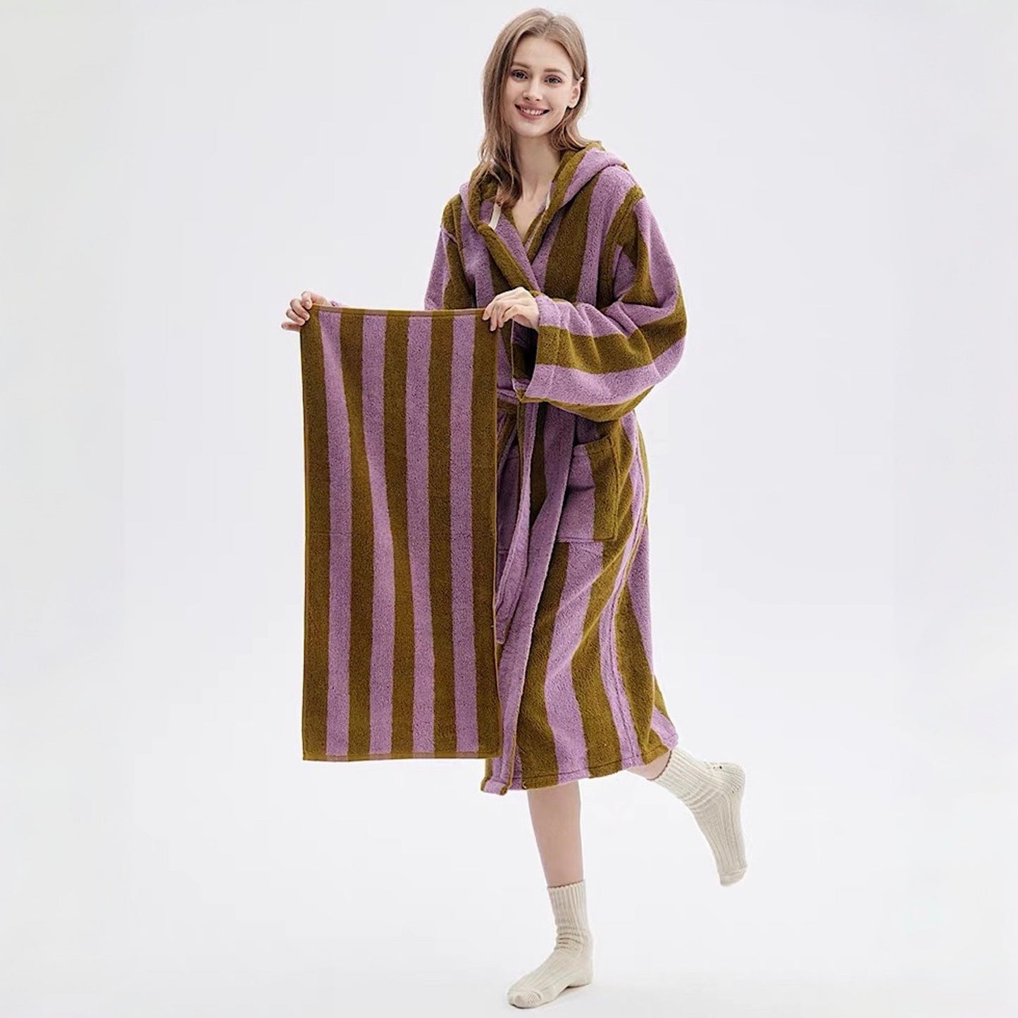 Ultra Soft Absorbent Terra Stripe Bath Towel