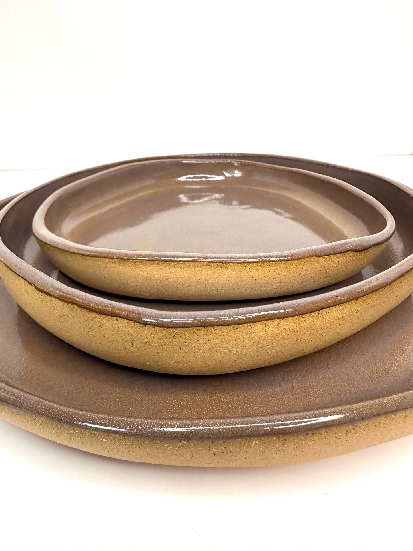 FRECKLE PLATES SET. Large, medium & small.