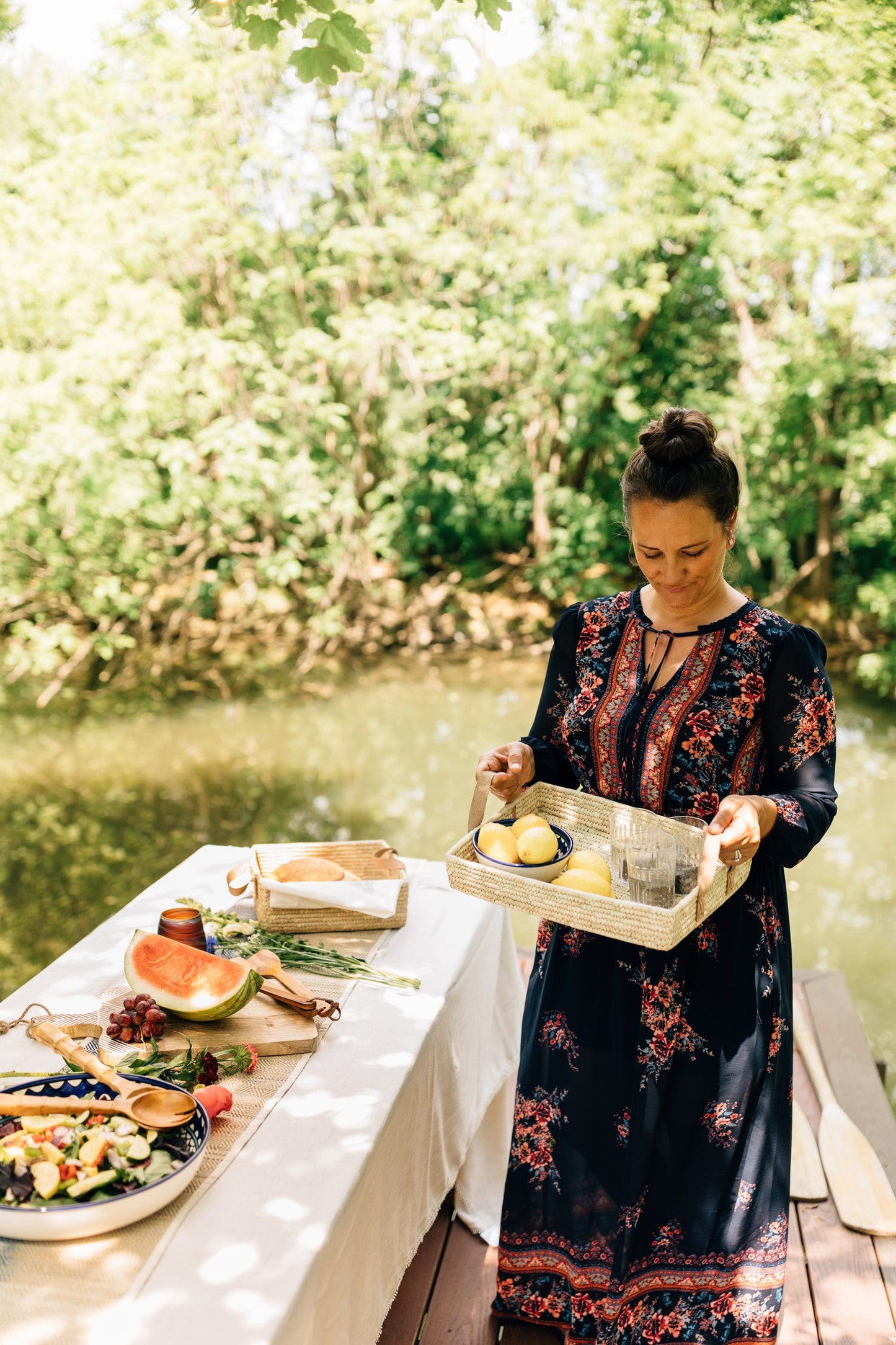 Rectangle Handled Basket