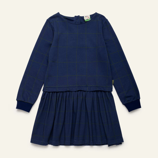 Navy Grid Dress