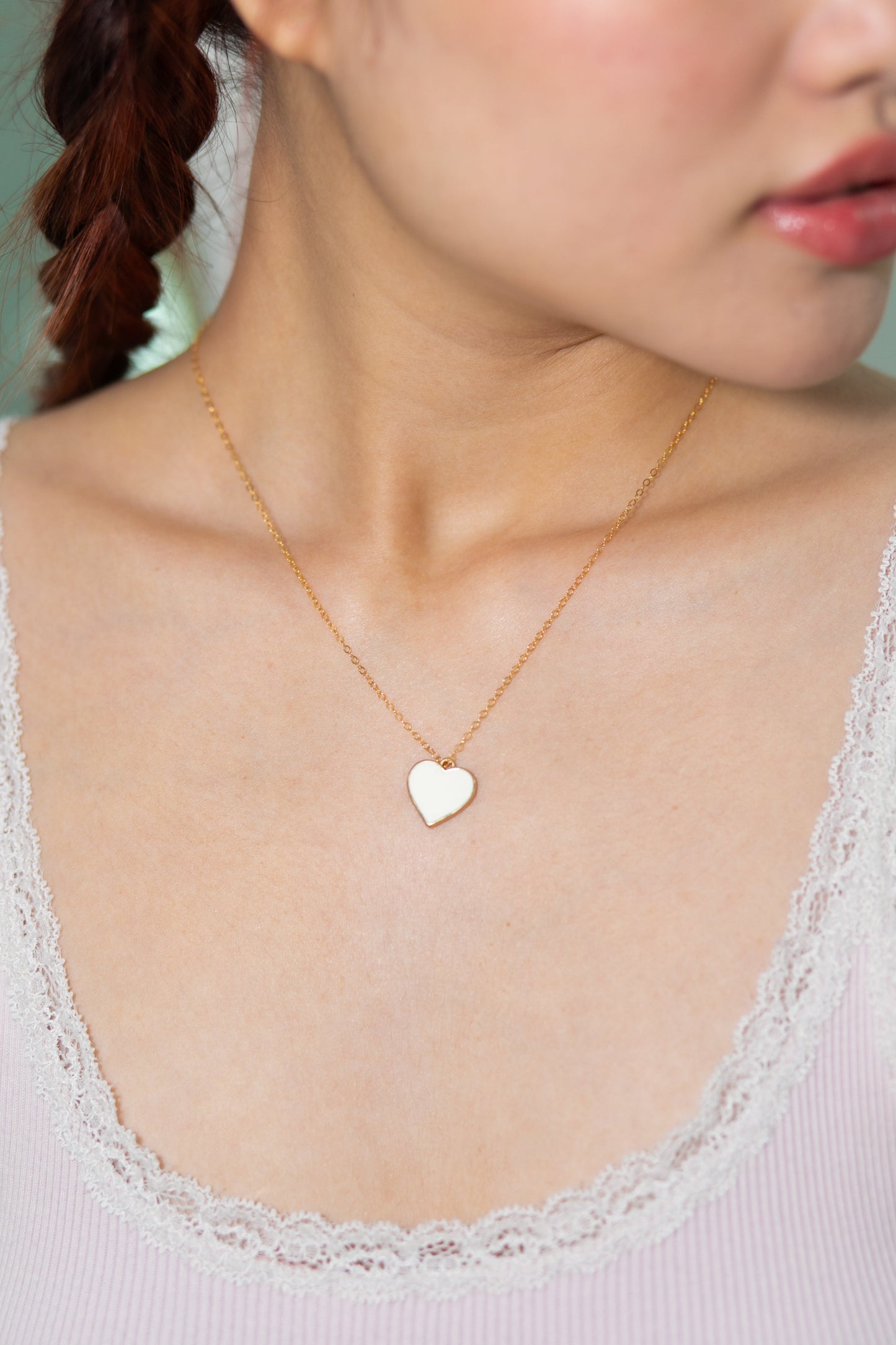 Single Hearted Girl White Heart Necklace | Magnetic Clasp