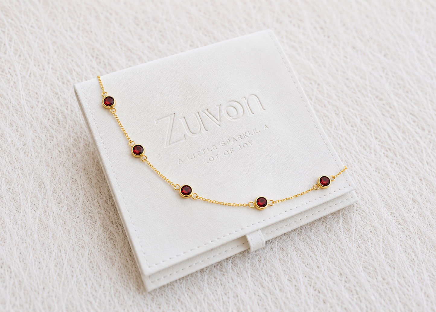 January Birthstone Bracelet — Garnet
