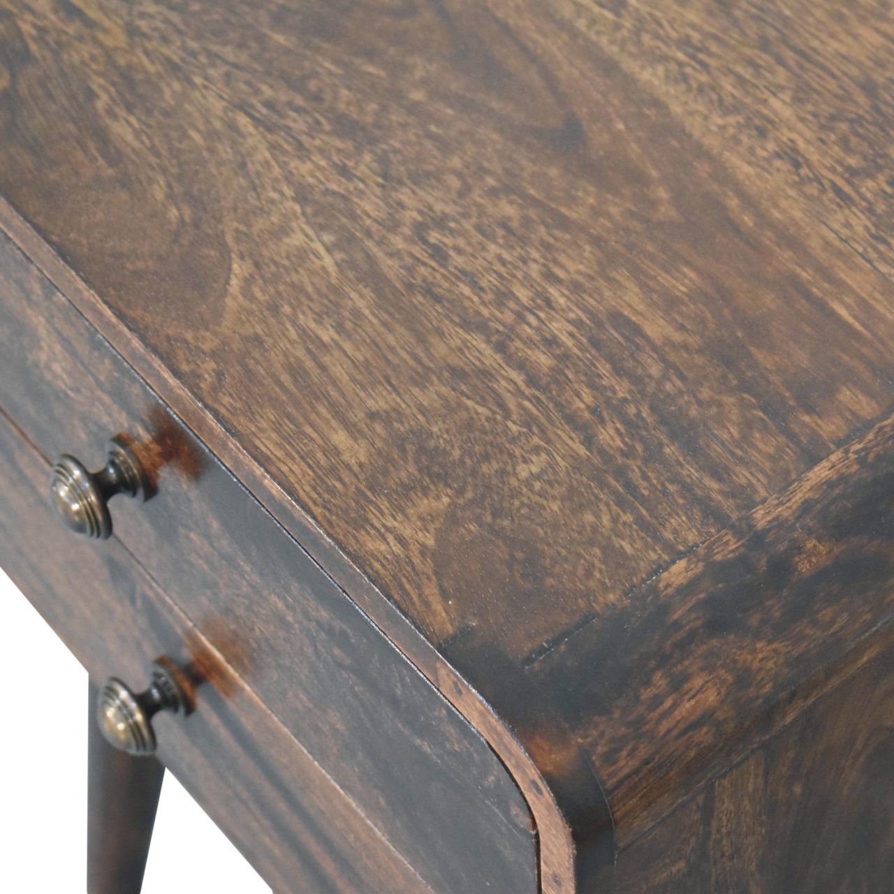 Solid Wood Curved California Walnut Nightstand