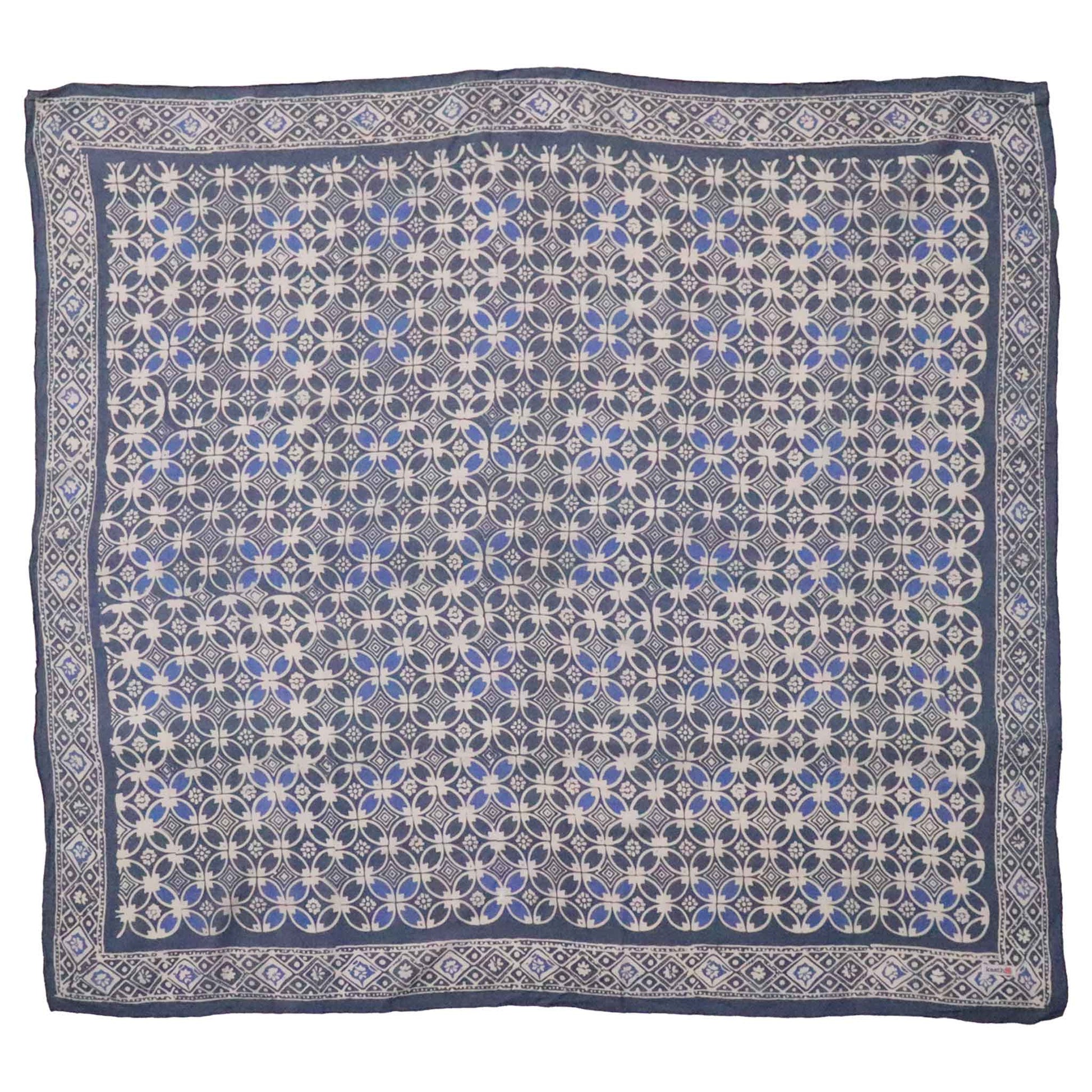 Large 39" Hand Dyed Batik Bandana Charcoal Gray, Size XL Scarf, Oversized - Osadia Concept Store