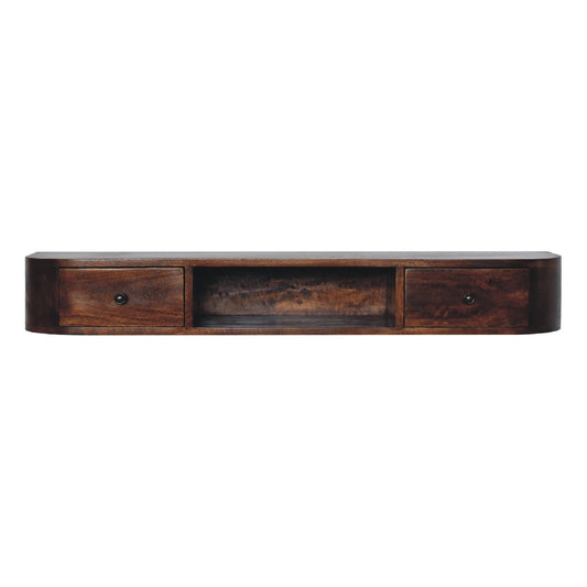 Solid Wood Lunar 2-Drawer Floating Console