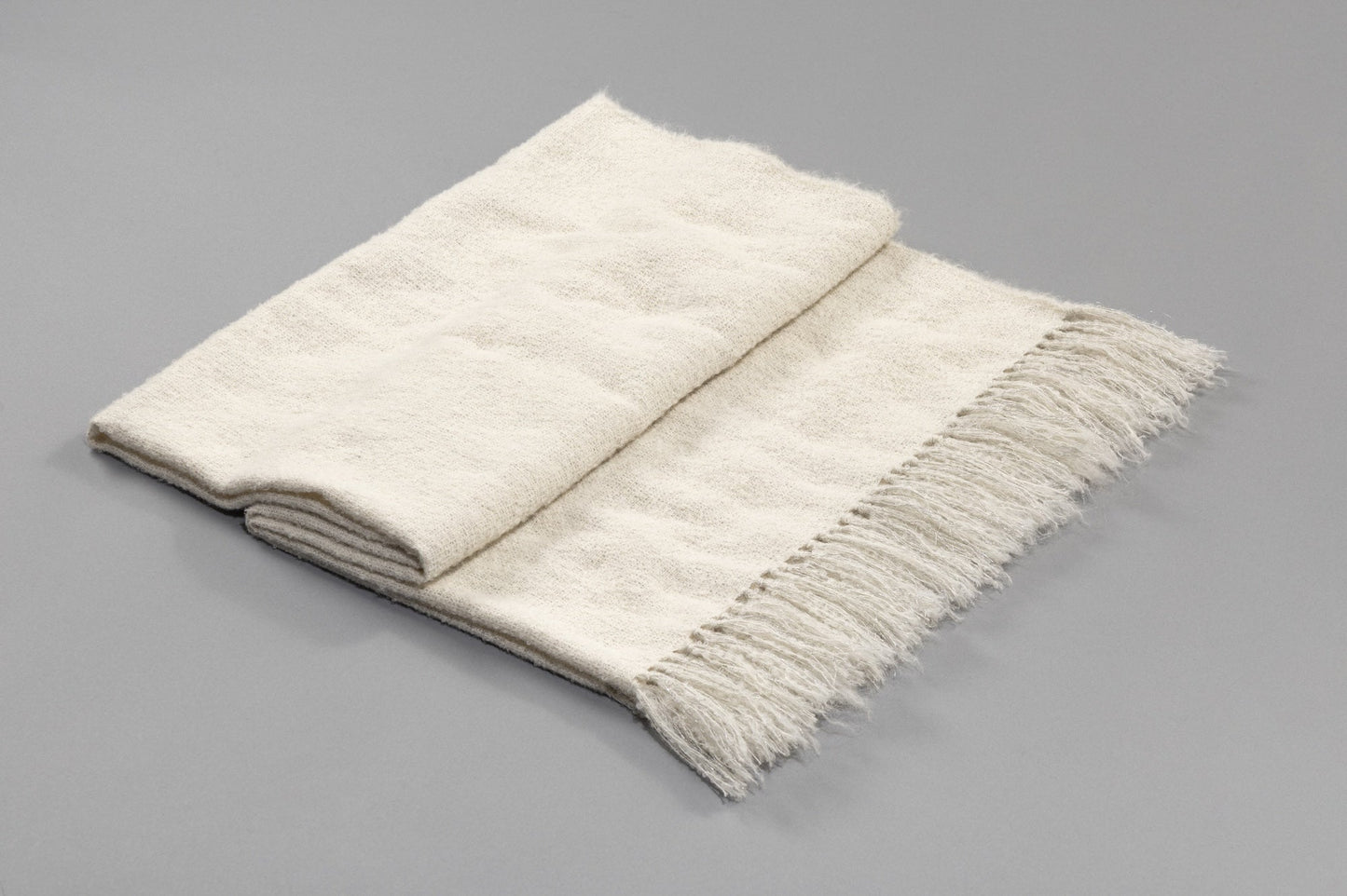 Handwoven Boucle Alpaca Throw - Ivory
