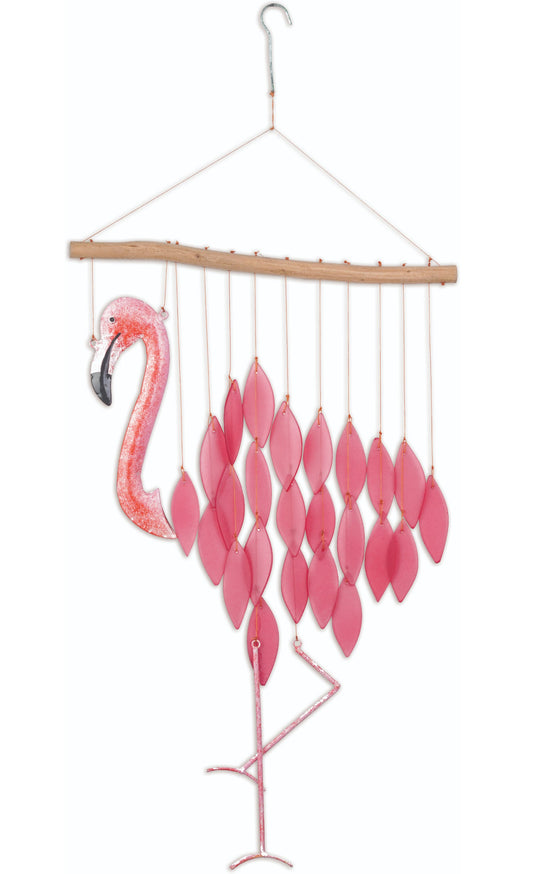 Flamingo Sea Glass Wind Chime