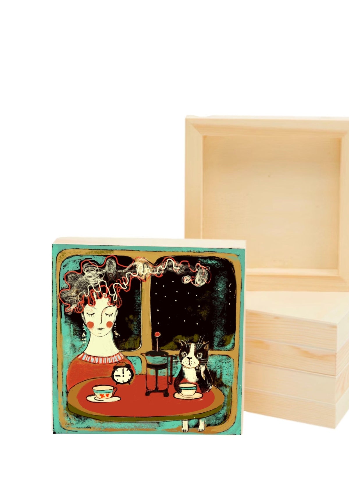 Coffee with Cat: Day Scene & Night Scene