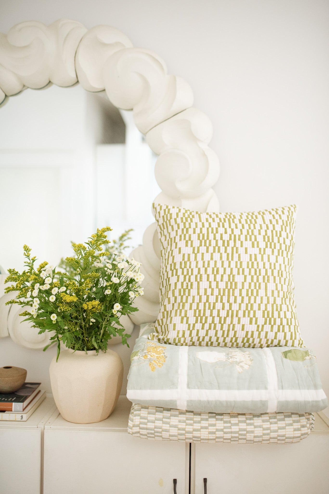 The Block Grid -  Hand Block Printed Pillow Cover