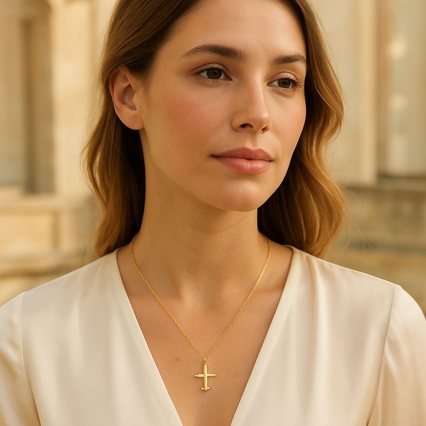 Catch Flights and Feelings Airplane Necklace | Gold Filled
