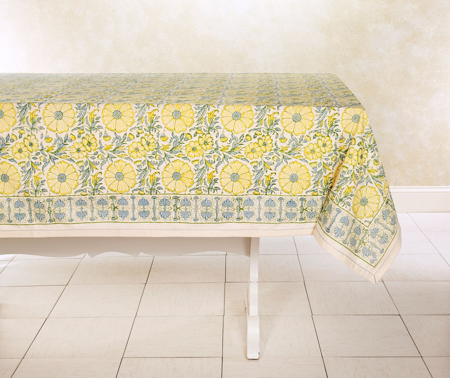 Hand Block Printed Tablecloth. Cotton - Fair Trade - Artisan Made