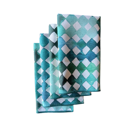 S/4 Blue Diamond Napkin