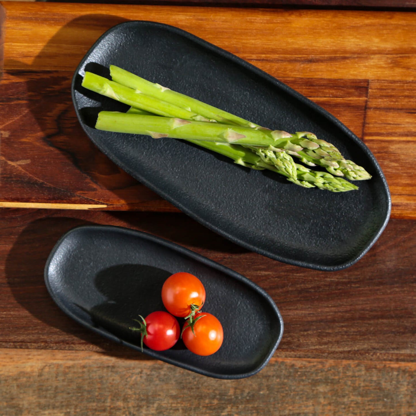 Shallow Organic Oval Platter Small Set of 4