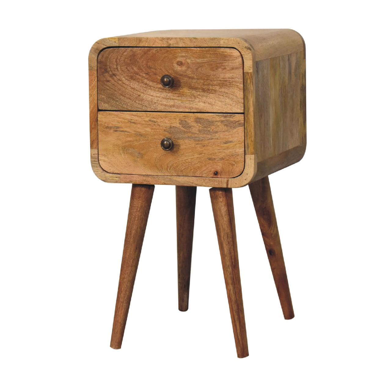 Solid Wood Mini Curved Nightstand