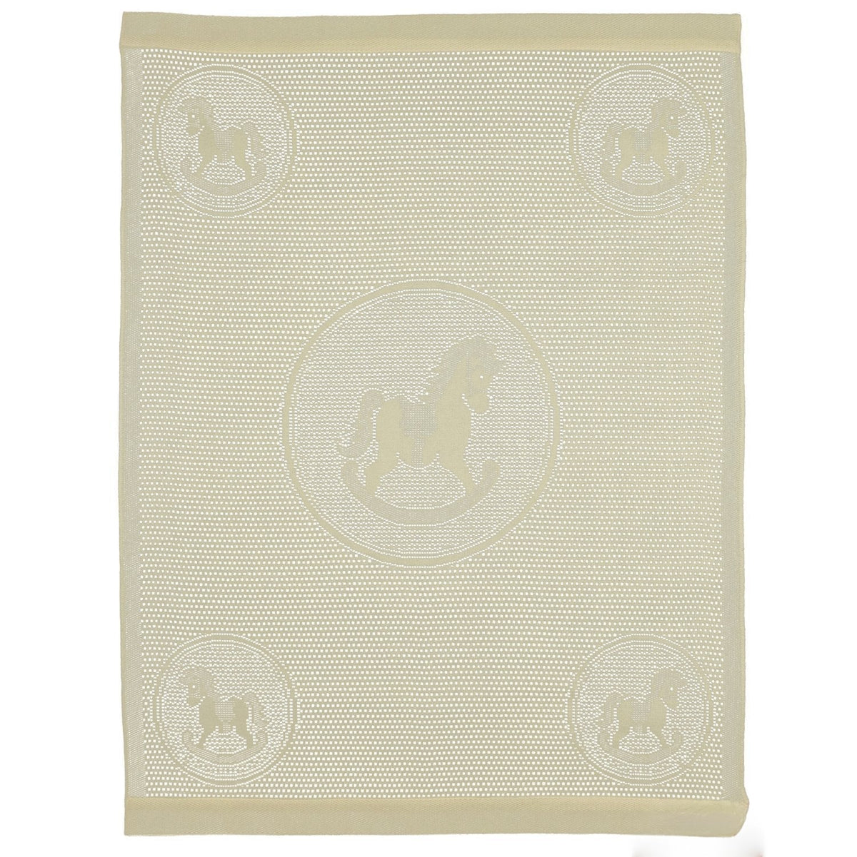 Southampton Home Lace Weave Rocking Horse Baby Blanket - Yellow
