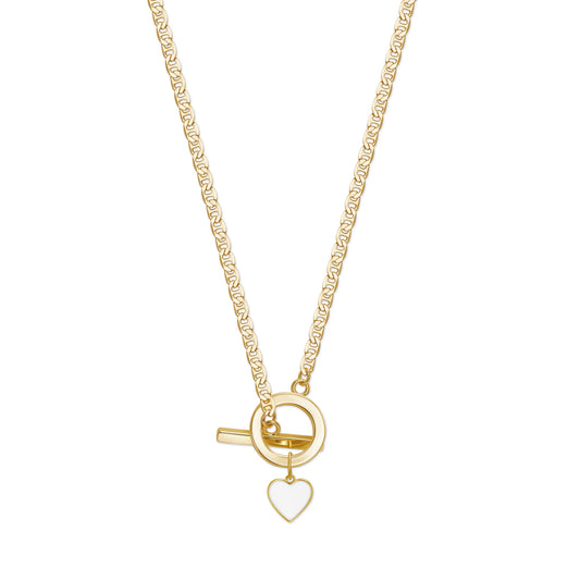 Gold Crush White Heart Necklace | 18k Gold | Nickel-Free