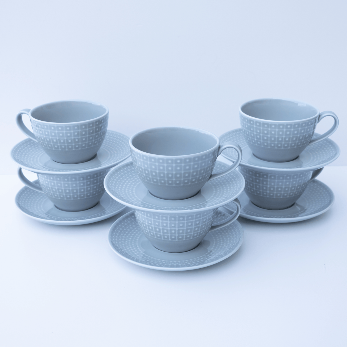 Cloud Porcelain Teacups, Set of 6