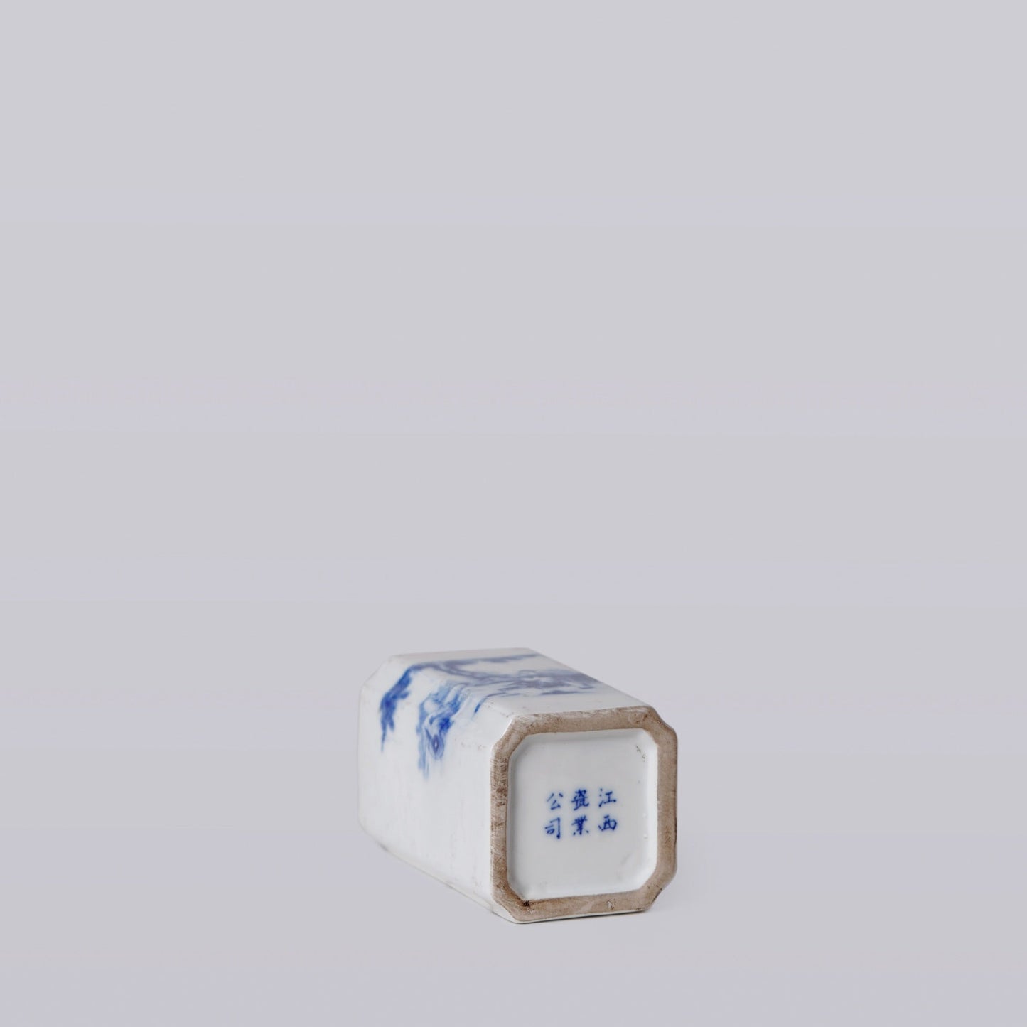 1920s Blue and White Porcelain Tiger Square Vase