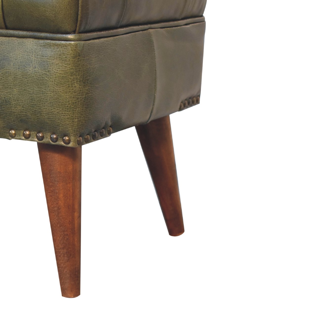 Solid Wood Harbour Leather Upholstered Bench