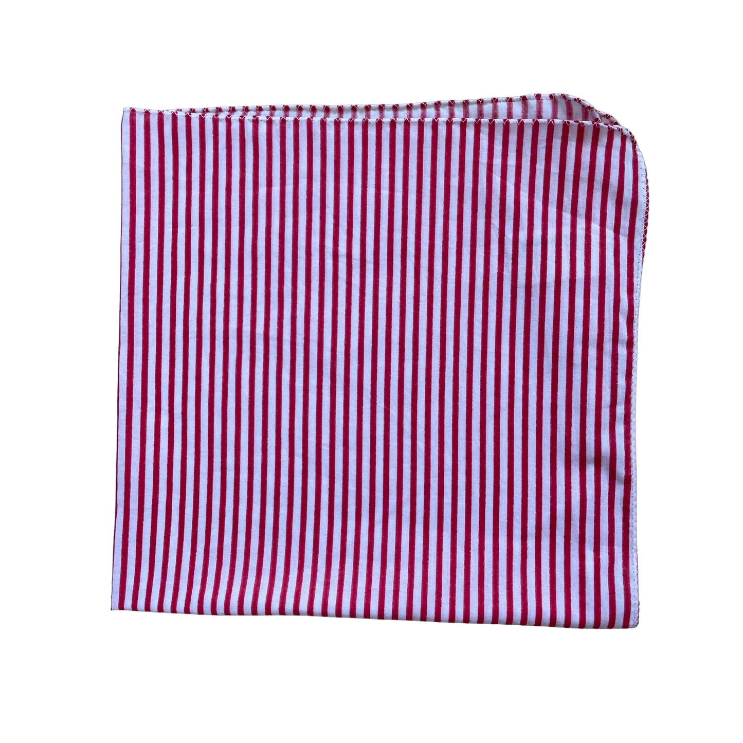 Bandana Scarf - Menswear Stripe Cherry Red Square