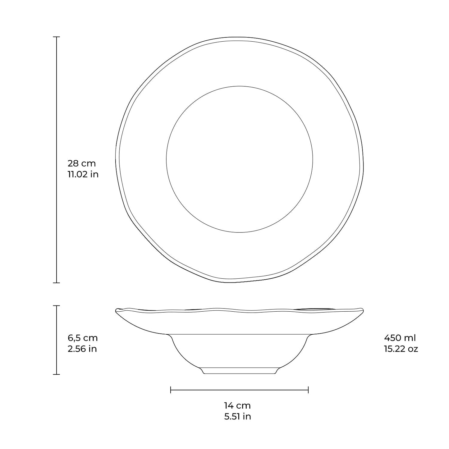 Deep Rim Plate Set of 4