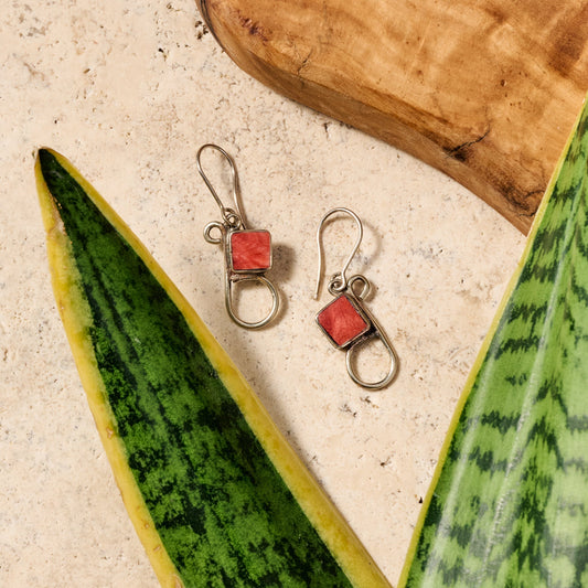 Chala Spondylus Shell Dangle Earrings