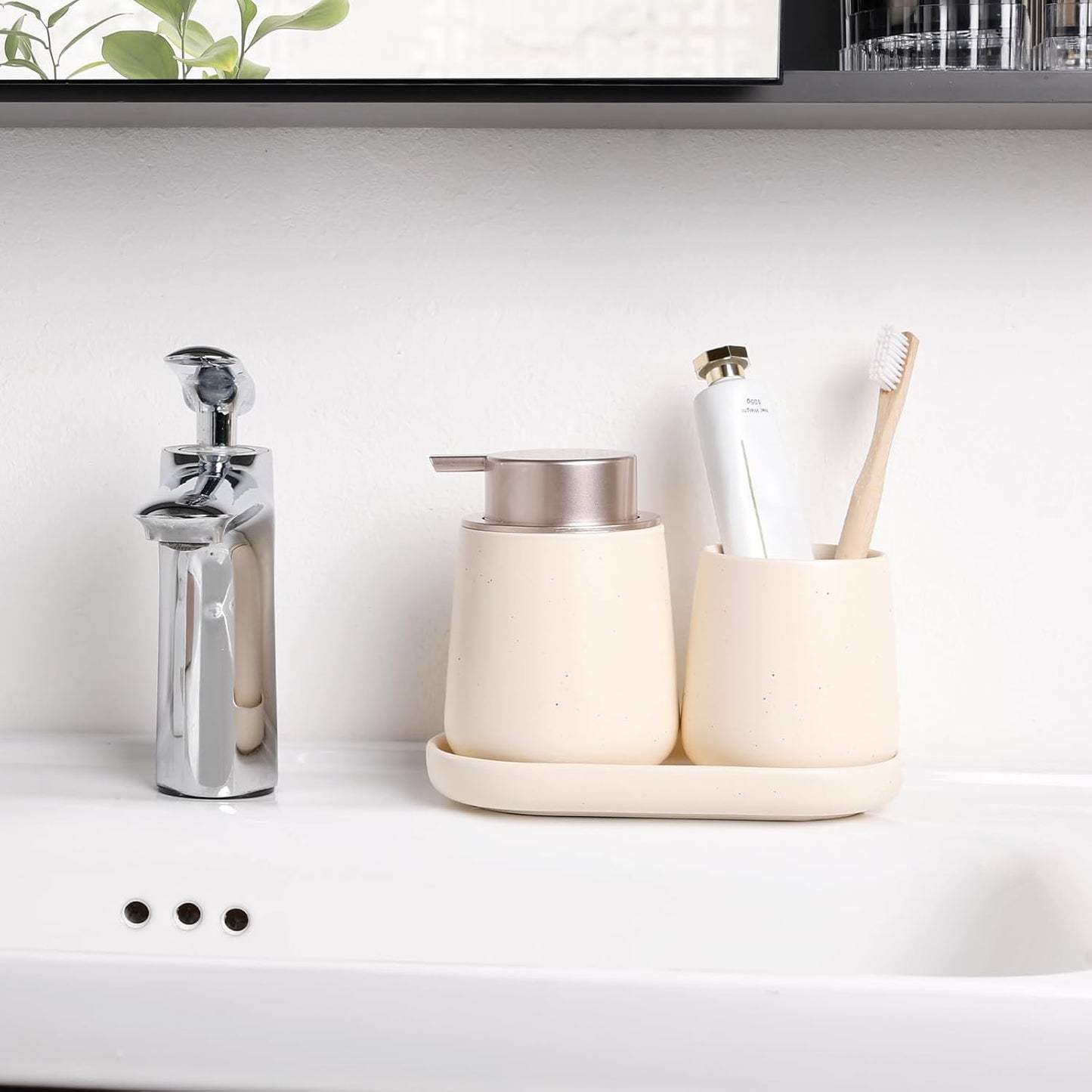 BosilunLife Foaming Bathroom Set Recycled Eco-Clay