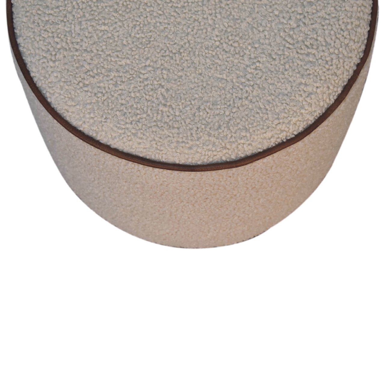 Serenity Large Round Footstool, Upholstered, Beige