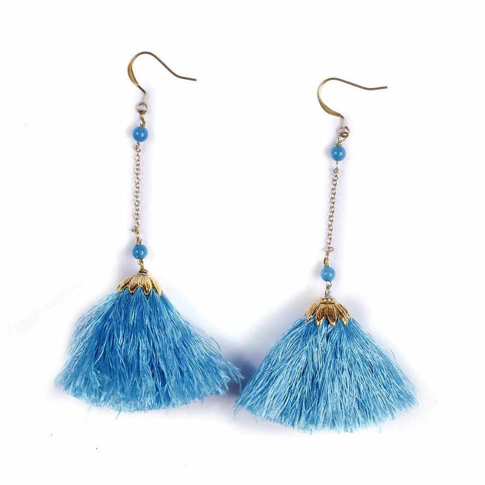 Dangling Tassel Earrings - Thailand
