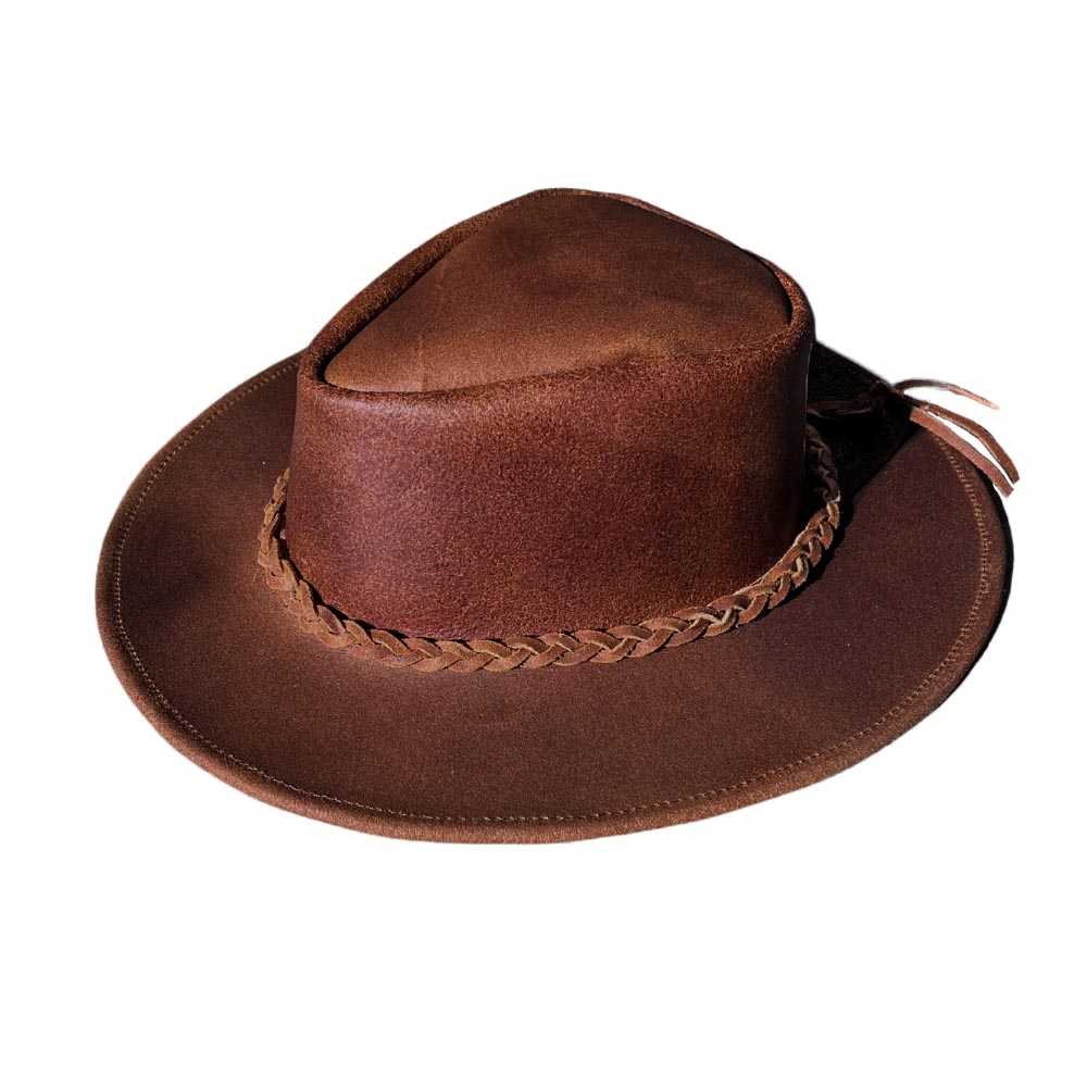 Leather Cowboy Hat / Rancher Hat- Brown