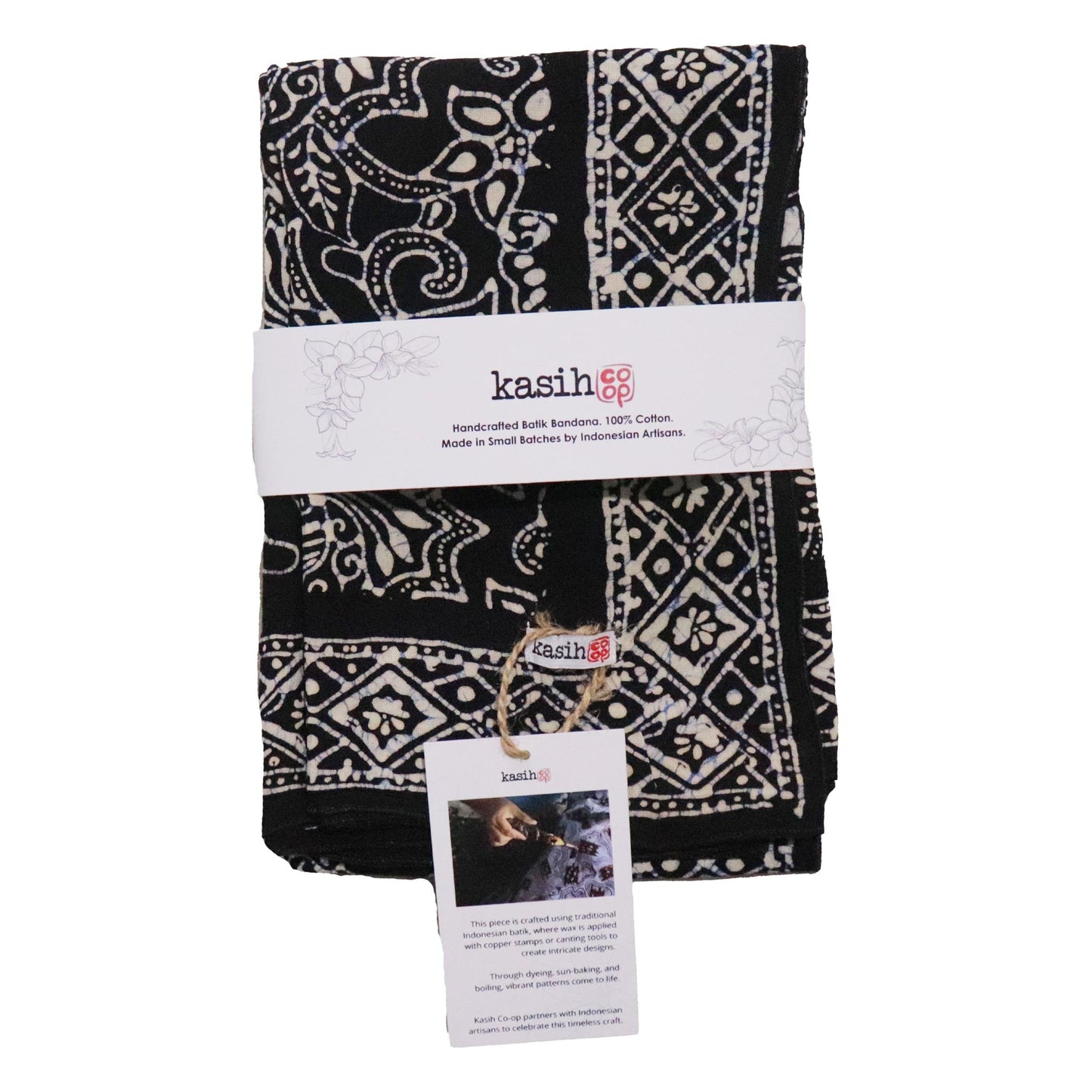 Large 39" Hand Dyed Batik Bandana - Wings