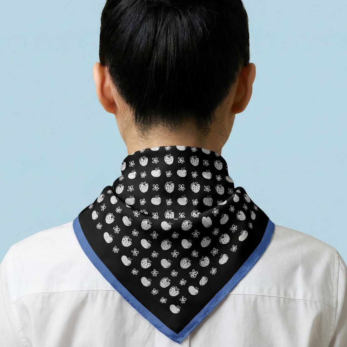 Tiny Fruits Black Cotton Bandana