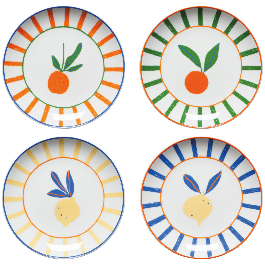 Set of12 Appie Plates Citrus Burst