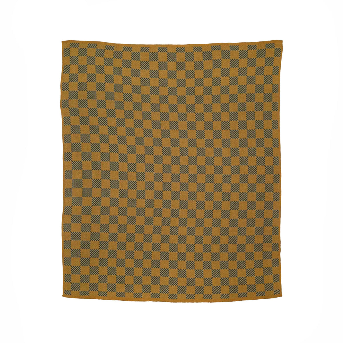 Gingham Plaid - Cotton Sustainable Knit Geometric Throw Blanket