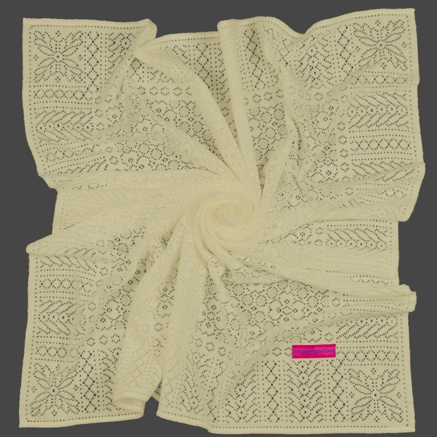 Southampton Home Lace Weave Baby Shawl ~ Yellow ~