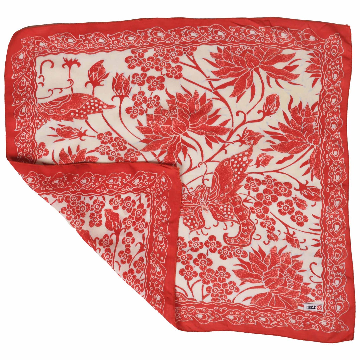 Fully Hand Drawn Batik Tulis Bandana, Lotus Blossom