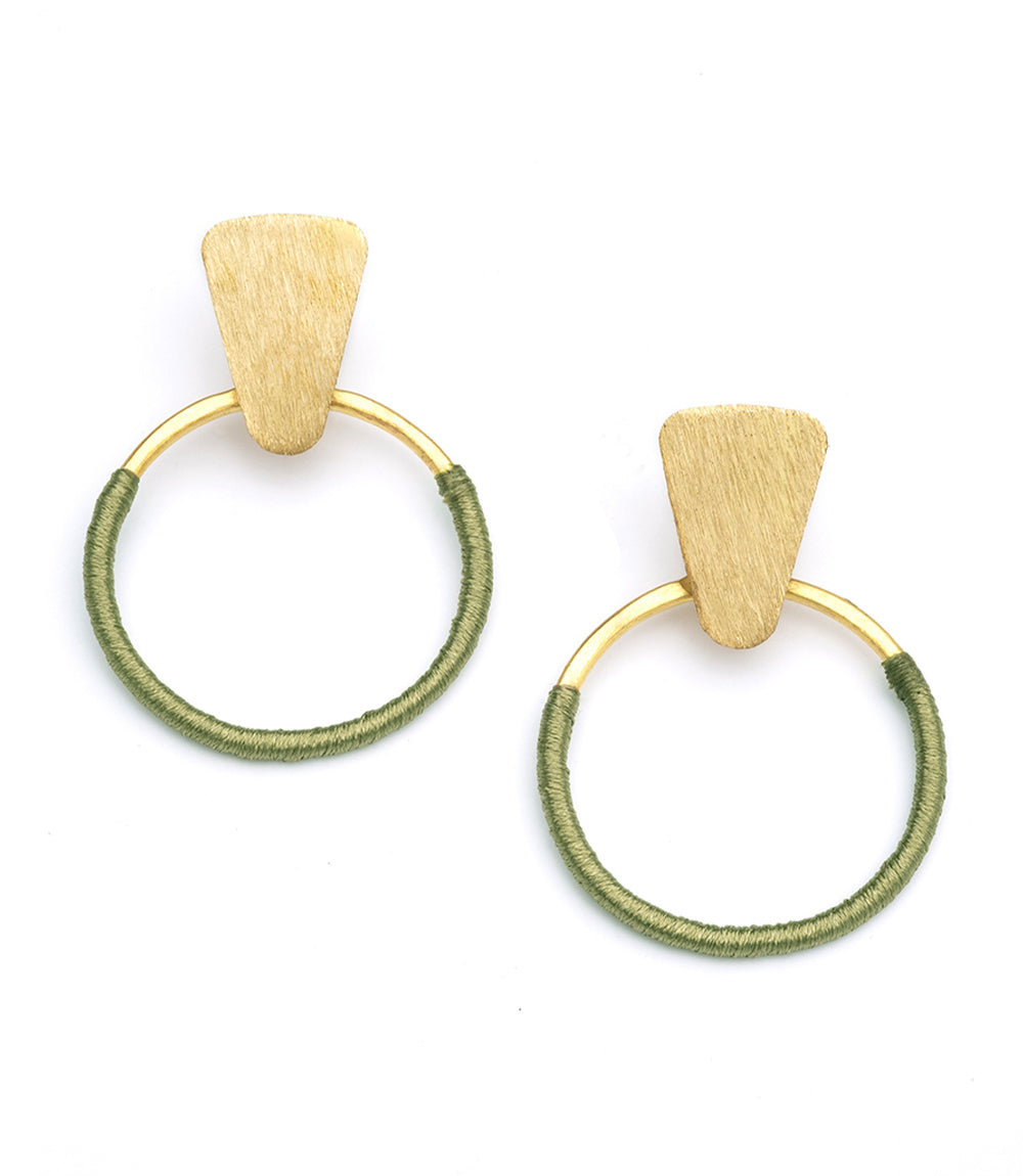 Kaia Hoop Earrings - Olive Green