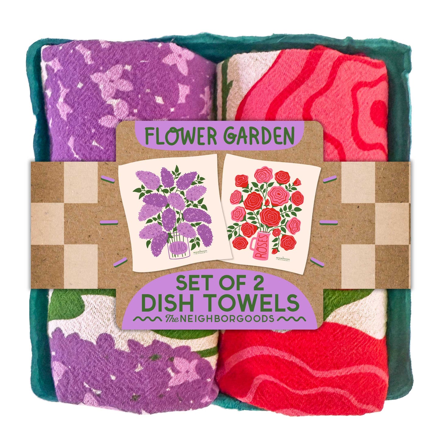 Flower Garden - Dish Towel Set of 2